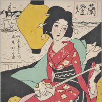 An eye for the ladies: Senoo Gakufu No. 44 Beautiful Light (1917) by Yumeji Takehisa Painting a picture of Yumeji Takehisa