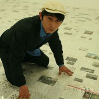 In the small print: Makoto Morimura presents Daily Hope, which is being displayed at Tokio Out of Place in Minami Aoyama Makoto Morimura literally finds hope in the news