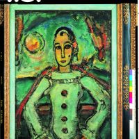 Pierrot aristocrate (1941-42) by Georges Rouault. Run away to Paris with Rouault's circus