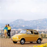 A 499.5 cc Fiat 500 DeLuxe, a model made between 1968 and 1972 Fiat's 'Bambina': a 'small car with a big heart'
