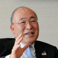 Atsutoshi Nishida, chairman of Toshiba, speaks during an interview at Toshiba’s head office in Minato Ward, Tokyo, on Jan. 17. Davos fosters the passion to overcome global challenges