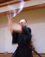 Esaka Seigen demonstrates the swordsmanship that has earned him the highest iaido rank of 10th dan, after 47 years of experience. Staring death in the eye