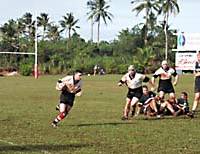Author Richard Beard goes it alone for the Japan-based Tsunami Teetotallers during a recent tournament in Guam. 'Experimental novelist' kicks the regular rulebook into touch