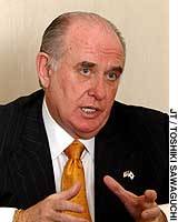 George Kirkland, president of the Los Angeles Convention and Visitors Bureau Tourism industry courts Koizumi, Bush to boost international travel