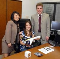 International package: Yuki Takai and Jonathan Nordhausen pose with their daughter, Gretchen, at Takai’s UPS office in Minato Ward, Tokyo, earlier this month. The whole package: a couple's lifetime of love