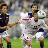 Growing pains: Hiroshi Kiyotake (left) has impressed since making his national debut this summer but will miss Japan’s upcoming games against Vietnam and Tajikistan through injury. Japan looking for attacking balance without talisman Honda