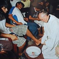 Humility: Jorge Bergoglio, then the archbishop of Buenos Aires, washes the feet of drug addicts during a ceremony for the opening of the rehabilitation center Christ's Home in a shantytown of Buenos Aires on March 20, 2008. Pope's alleged inaction in Argentina's 'Dirty War' is scrutinized