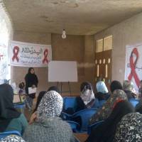 Empowering: Afghan women attend an HIV/AIDS and domestic violence prevention seminar in Herat Province. NPOs give needy hope for future