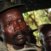 Off the hook: Lord’s Resistance Army leader Joseph Kony speaks to journalists in southern Sudan in November 2006. Hunt for warlord Kony suspended