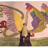 Adventures of the mind: “Spangled Blengins. Boy King Islands. One is a young Tuskerhorian the other a human headed Dortherean” by Henry Darger.? From within the 'outsider' came a wealth of imagination