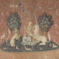 “Sight,” wool and silk thread tapestry (southern Netherlands, northern France, or Paris) Making sense of medieval avatars