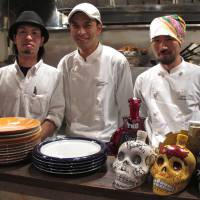 Three amigos: Abrazo a la Oaxaquena owner-chef Shintaro Kato (center) and his staff serve up authentic Mexican mole sauces. Abrazo a la Oaxaqueña: Mexican <em>moles</em> under wraps in Shimokitazawa