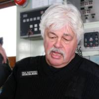 Close encounters: Sea Shepherd Conservation Society founder Paul Watson holds a bullet he claims hit him, which he says was fired by the Japanese Coast Guard during a clash between his group and the Japanese whaling vessel the Nisshin Maru, in March 2008. On Saturday, the Sea Shepherd’s Bob Barker boat escaped with a gash down its hull after a collision with the Yushin Maru No. 3, but the group’s Ady Gil vessel was not so lucky, sinking after its encounter with the Shonan Maru No. 2 ship last month. Watson to whalers: We will never surrender