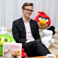 Better parenting: Mikko Koivumaa, press and culture counselor at the Finnish Embassy, talks about his book at the embassy in Minato Ward, Tokyo. Finnish diplomat pushes child-rearing for dads