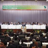 That’s a wrap: Prime Minister Shinzo Abe issues the Yokohama Declaration 2013 during the Monday closing session of the Tokyo International Conference on African Development in Yokohama. Japan urged to play more visible role on continent