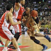 The driving force: Anthony McHenry of the Ryukyu Golden Kings commands attention whenever he's on the court. He is The Japan Times' 2012-13 bj-league Player of the Year. Golden Kings star McHenry shined as league's top player in 2012-13