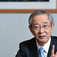 Smartphone angling: Makoto Kimura, president of Nikon Corp., is interviewed Thursday at the company’s head office in Tokyo. Nikon chief looks for way to ride smartphone boom