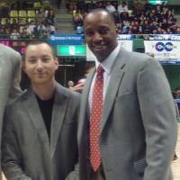 Taking over: Michael Katsuhisa (left), the new coach of the Yokohama B-Corsairs, stands with former coach Reggie Geary before a game during the 2011-12 season. Yokohama to name Katsuhisa coach