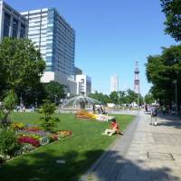 Part of Sapporo’s central Odori Park with the 150-meter Sapporo TV Tower overlooking it. Treats galore in summertime Sapporo