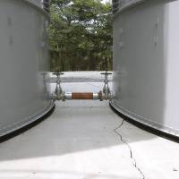 Smoking gun: The cracked foundation of a tank used to store radioactive water is shown at the Fukushima No. 1 nuclear plant in July 2011. Tepco's tank leaks blamed on seals, reassembly