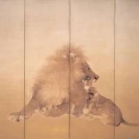 “Golden Lion” (c.1901) by Takeuchi Seiho <em>Nihonga</em>: without the hand over the eye