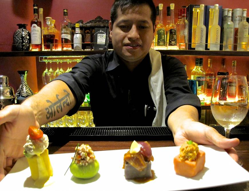 Bepocah Counter service: Bepocah is not Tokyo's first Peruvian restaurant, but it is perhaps the first to serve authentic Peruvian food in a setting tailored to Japanese tastes. Dishes include inventive causas (mashed-potato cakes, above). | ROBBIE SWINNERTON