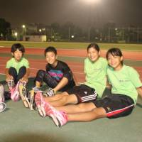 High expectations: Young members of the Yokohama Athlete Club rest after a training session this week. They were thrilled that Tokyo was awarded the right to host the Summer Olympics Games in 2020. Olympic stars of the future look forward to 2020