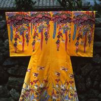 Picturesque: Dyed fabrics like this sample of bingata are made throughout the Yaeyama Islands. Sweet times on sugar-isle Kohama