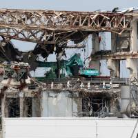 Nuclear husk: The destroyed No. 4 reactor building at Tokyo Electric Power Co.’s Fukushima No.1 nuclear power plant is seen in May 2012. Asia drives global nuclear growth despite debate raised by Fukushima