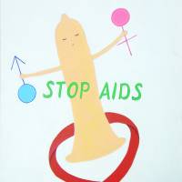 Campaign poster prepared by students for World AIDS Day. HIV: 'The fire across the river'