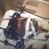 Blinking is believing: Melvin Pate is seen blinking to identify his shooter in a screen grab from a video released by the office of Maryland’s state attorney. Pate was shot and left paralyzed, but he was able to ID the suspect by blinking his eyes during a police lineup U.S. judge mulls video of paralyzed man's murder suspect ID through blinks