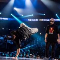 Breaking good: Breakdancer Noritoshi “Nori” Kikuchi (left) competes against South Korean breakdancer Wing at last weekend’s Red Bull BC One breakdancing competition. Nori represents Japan at BC One breakdancing competition