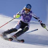 Master at work: Austria’s Marlies Schild competes in a World Cup slalom in Courchevel, France, on Tuesday. Schild won in a time of 1 minute, 45.17 seconds. Schild sisters shine in World Cup slalom