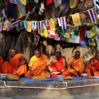 Deep roots: Monks chant at the Maya Devi Temple in Lumbini, identified as Buddha’s birthplace around 200 km west of Katmandu, last April. How a hunch led to stunning claim on Buddha birth date