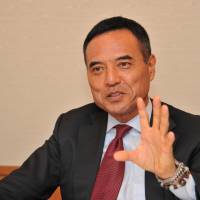Takeshi Niinami, CEO of Lawson Inc., talks to The Japan Times at a hotel in Tokyo on Jan. 13. 'Abenomics' returns spotlight to Japan
