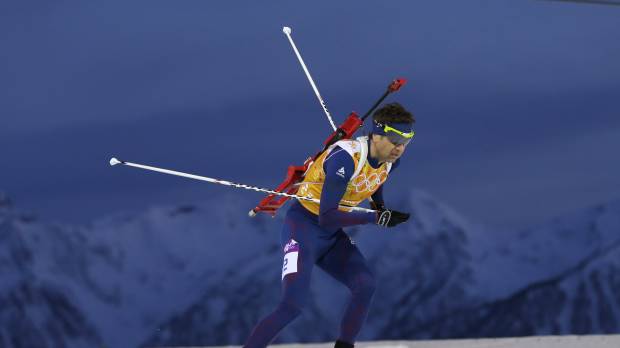 One more for luck: Norway’s Ole Einar Bjoerndalen competes in the mixed biathlon relay at the Sochi Olympics on Wednesday. Bjoerndalen becomes most decorated Winter Olympian ever