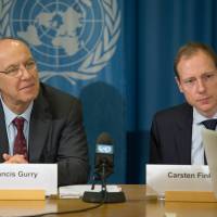 WIPO Director General Francis Gurry (left) and Chief Economist Carsten Fink speak to journalists on March 13 to present results showing record-level IP filings via WIPO in 2013. Trademark holders fear 'cybersquatters' as Web names grow