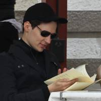 Pavel Durov, founder of Russia’s leading social network, VKontakte, sits in a cafe in Moscow’s Red Square in May 2012. 'Russian Zuckerberg' quits homeland