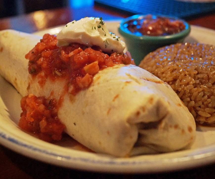 Shooters Sports Bar and Grill It's a wrap: The bean burrito at Shooters is vegetarian-friendly. | ADAM MILLER