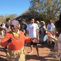 Cultivating a global outlook: Tamagawa Gakuen students experience Tswana culture on their African studies tour in Botswana. More than 100 students have been through the program since it began in 2009. 56 schools across Japan aim to nurture 'Super Global' leaders