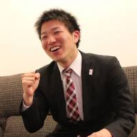 Kentaro Fujita, representative director of Wakamono Hojin Japanese TEAM, is interviewed at his office in Tokyo on April 23. Group taps 'vibrant' youth for '20 Games