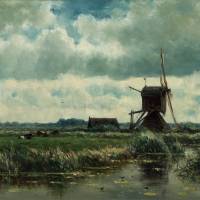 Darker times: “Polder Landscape with Windmill, near Abcoude” (c. 1870) by William Roelofs Before the vividness of France came the simplicity of Holland