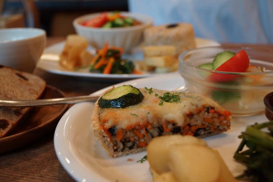 Organic Cafe Polan no Hiroba Natural flavor: The menu at Organic Cafe Polan no Hiroba is 100 percent vegetarian, with some vegan items too, and all made with quality ingredients. | ADAM MILLER
