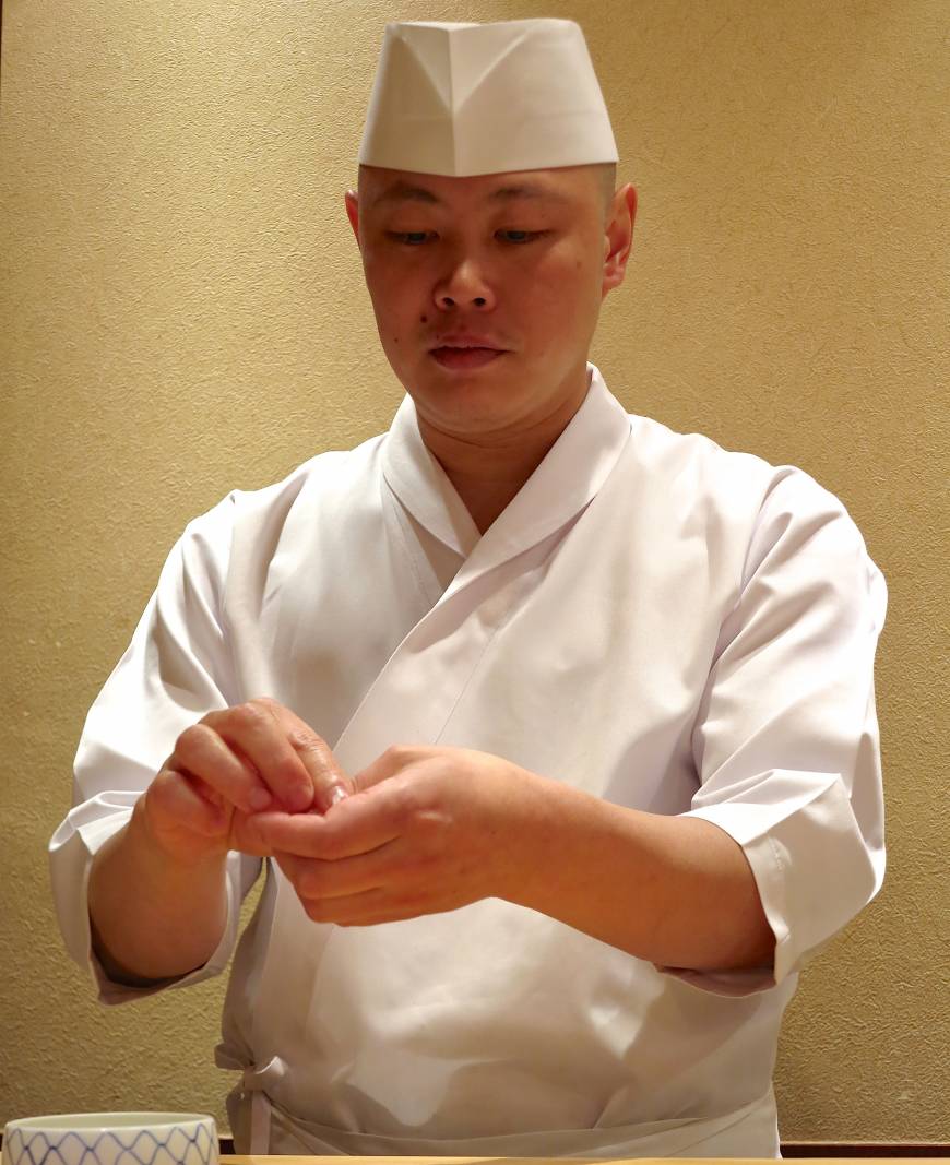 Sushi Iwa Owner-chef Hisayoshi Iwa learned his skills at Tokyo's highly respected Sushi Kanesaka and went solo in September 2012. | ROBBIE SWINNERTON