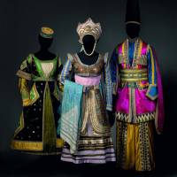 Left: Majestic design: Costumes for a friend of Queen Thamar, Queen Thamar and a Lezghin, designed by Leon Bakst for the Ballets Russes’ production of “Thamar” (ca. 1912). Right: Tunic for the Blue God designed by Leon Bakst for the Ballets Russes’ production of “Le Dieu Bleu” (“The Blue God,” ca. 1912). Ballet's dance with the avant-garde