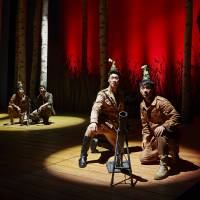 Taking aim: A scene from The Goddess is Watching, a hit Korean musical set to delight Japanese audiences largely starved of home-grown fare. Korea's new 'Goddess' of musicals