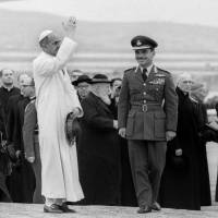 Pope Paul VI waves beside King Hussein I of Jordan in Amman on January 4, 1964, during a visit to the Holy Land. The man who said no to free love, Pope Paul VI, gets his first step to sainthood