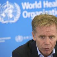 Bruce Aylward, World Health Organization assistant director general in charge of the operational response on Ebola, speaks during a news briefing at the WHO headquarters in Geneva on Tuesday. Ebola death rate rises to 70%: WHO