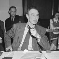 Dr. J. Robert Oppenheimer of the New Mexico laboratories of the atomic bomb project testifies in October 1945 before the Senate Military Affairs Committee in Washington. The U.S. Department of Energy has declassified documents related to the Cold War hearing on Oppenheimer, who directed the Manhattan Project and was later accused of having communist sympathies. The department last week released transcripts of the 1950s hearings on Oppenheimer’s security clearance, providing more insight into the previously secret world that surrounded development of the atomic bomb. New documents released on Manhattan Project director Oppenheimer