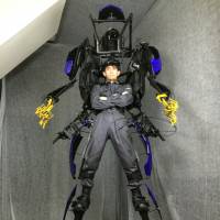 A man wears a robot suit at Digital Content Expo 2014, which opened at the National Museum of Emerging Science and Innovation in Tokyo on Thursday. Cutting-edge inventions showcased at Tokyo future-tech expo